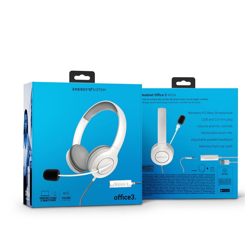 Micro Casque ENERGY SISTEM Office 3   - Blanc - Image 6