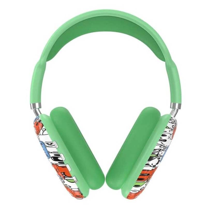 Casque Sans Fil P9 Plus - Vert (P9-GRAFFITI-VR) - Image 2
