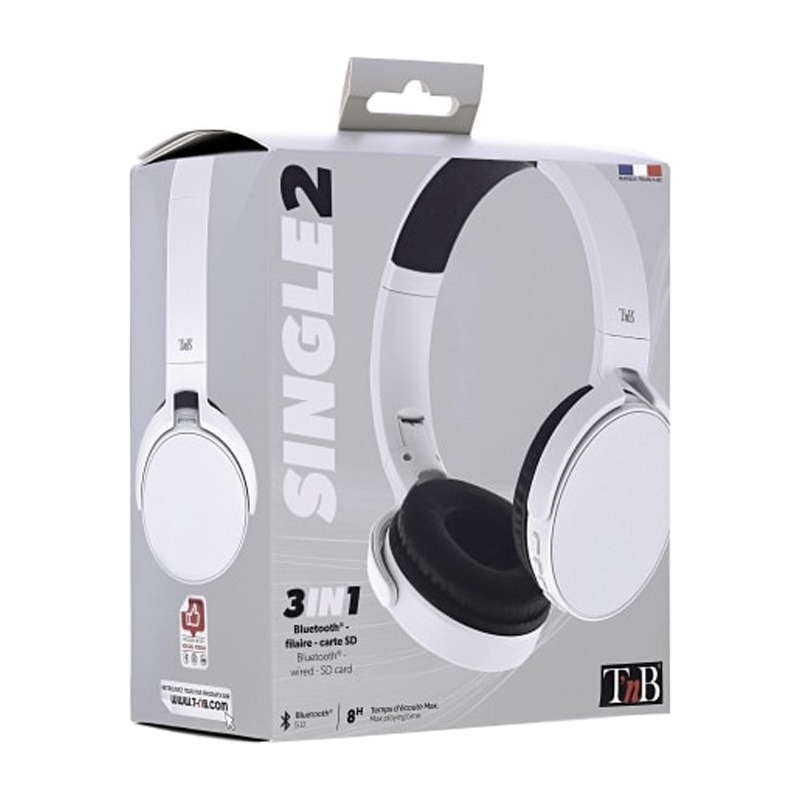 Casque Sans Fil TNB Single 2 CBSGL2SL Avec Lecteur Carte Mémoire - Blanc - Image 6