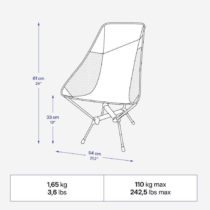 Chaise Basse de Camping Ultra Compacte avec Dossier Haut - Image 4