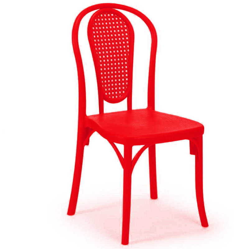 Chaise Plastique SOFPINCE Floris Sans Accoudoirs - Rouge