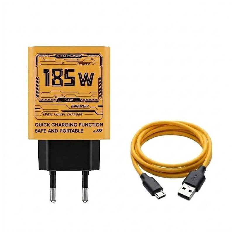Chargeur 185W 4 Ports GaN avec Câble USB-A vers Micro-USB