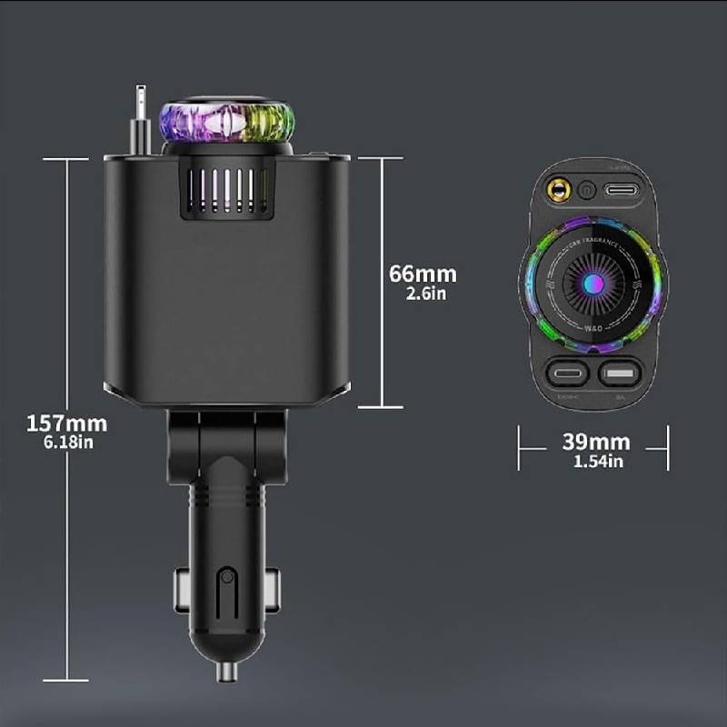 Chargeur Allume-Cigare 5-en-1 Multi-Fonction - Dark Grey - Image 2