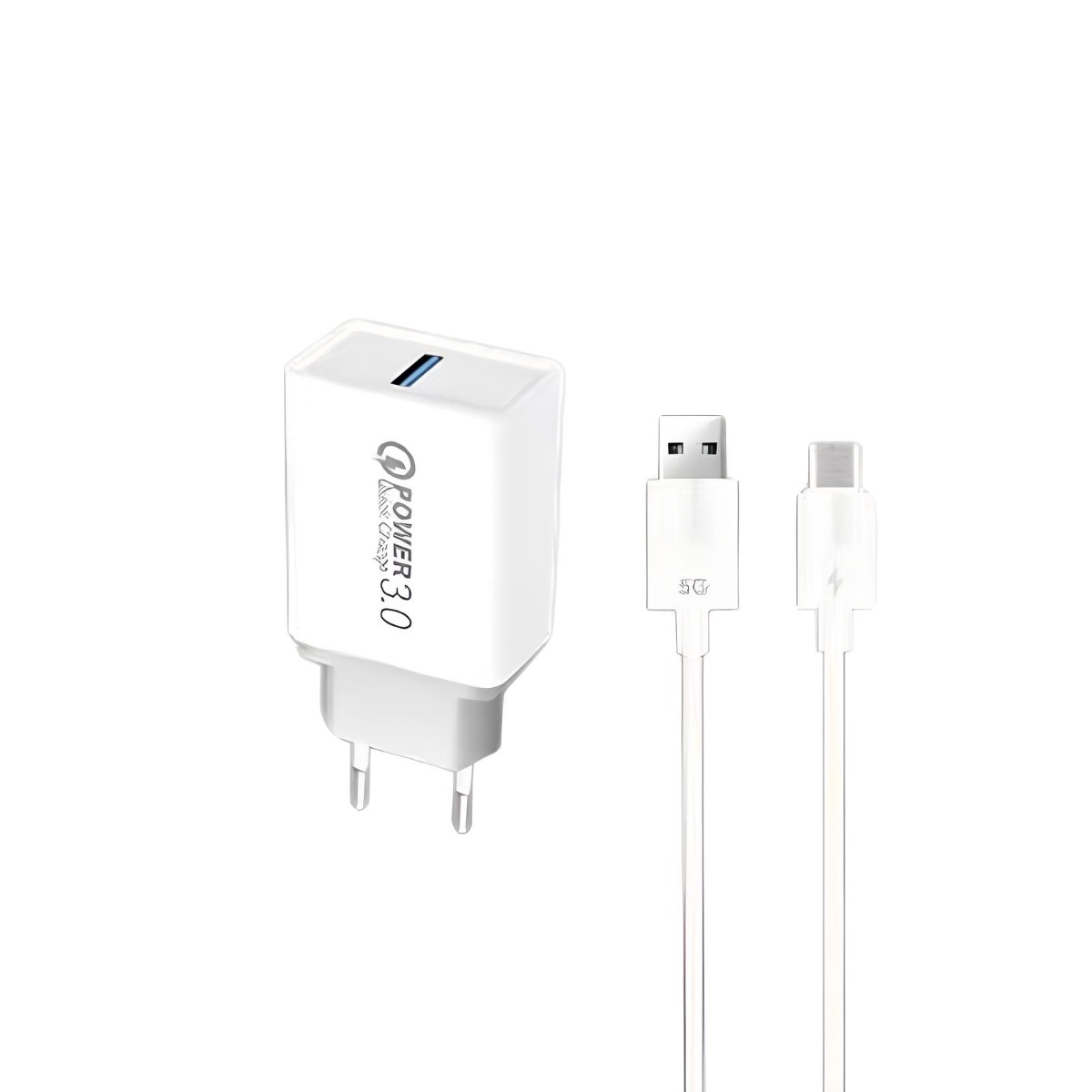 Chargeur B01 USB-A Vers USB-C 18W - Blanc