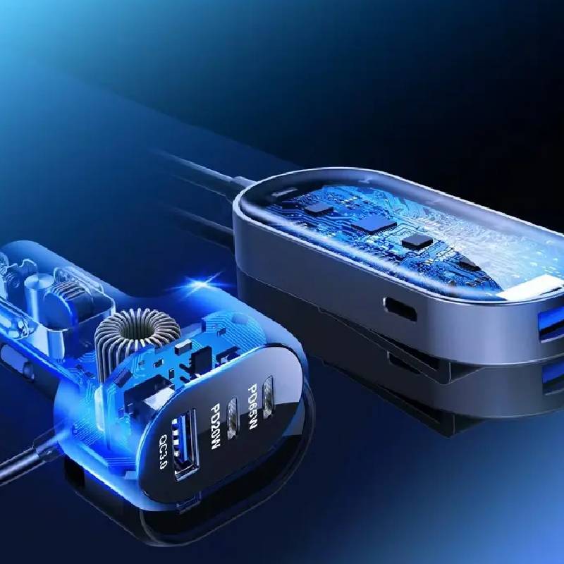 Chargeur de voiture double 3MK 135 W PD QC PPS USB-C USB-A - Noir - Image 3