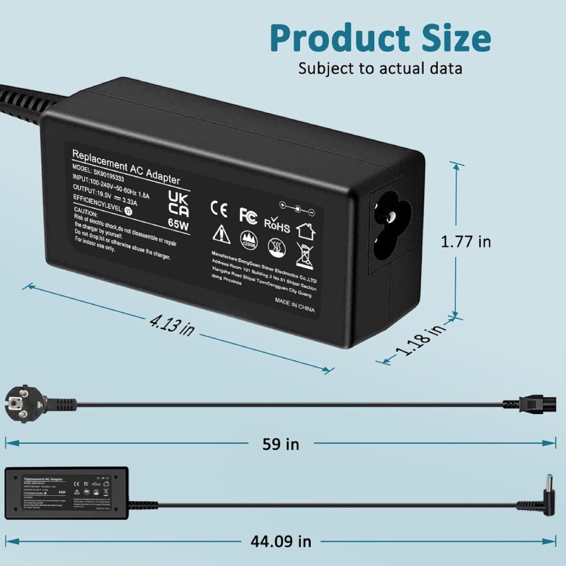 Chargeur Adaptable Pour Ordinateur Portable HP 19.5V-3.33A  - Image 6