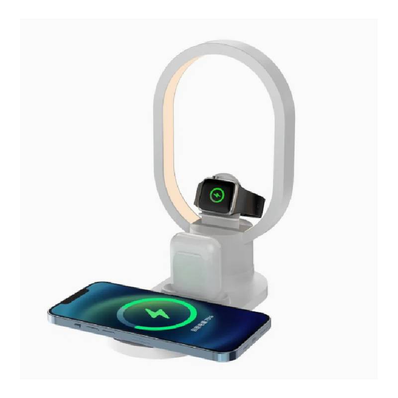 Chargeur Multi-Fonction 4-en-1 avec LED 15W - Blanc