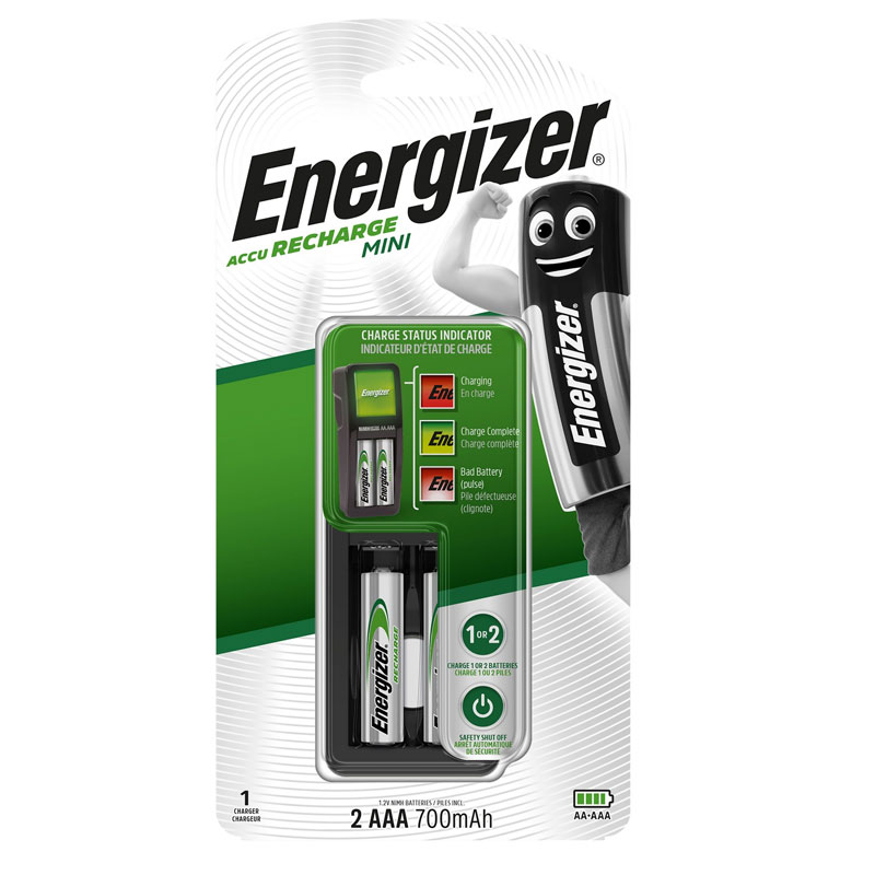 Chargeur Piles ENERGIZER Mini +2AAA - Noir 