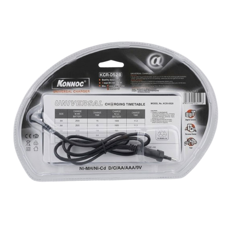 Chargeur De Piles KONNOC KCR-0528 Universel AA AAA C D 9V avec Minuterie - Image 2