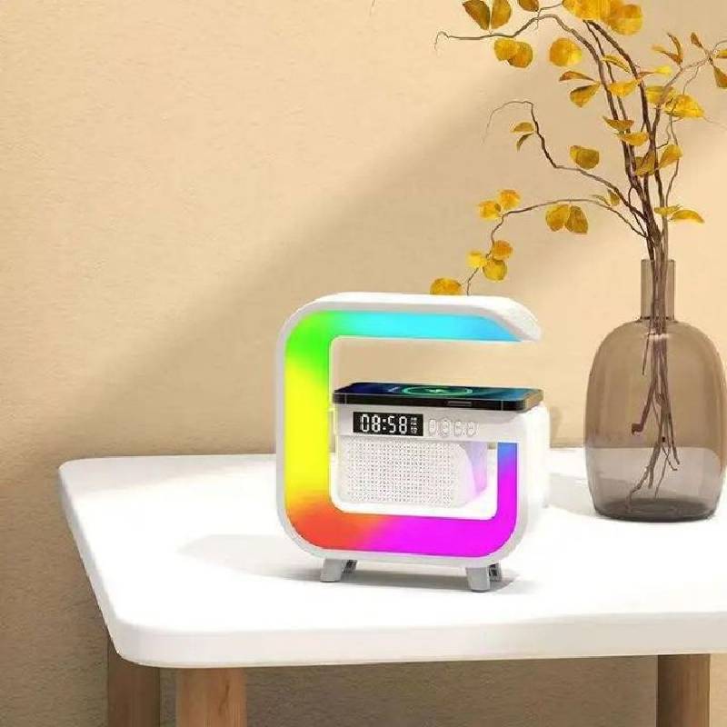 Chargeur Sans Fil avec Lampe LED RGB et Enceinte Intelligente - G3MINI - Image 2