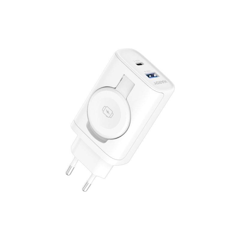 Chargeur secteur Ibustif Hardy 2en1 33W avec 2 ports - Blanc - Image 3
