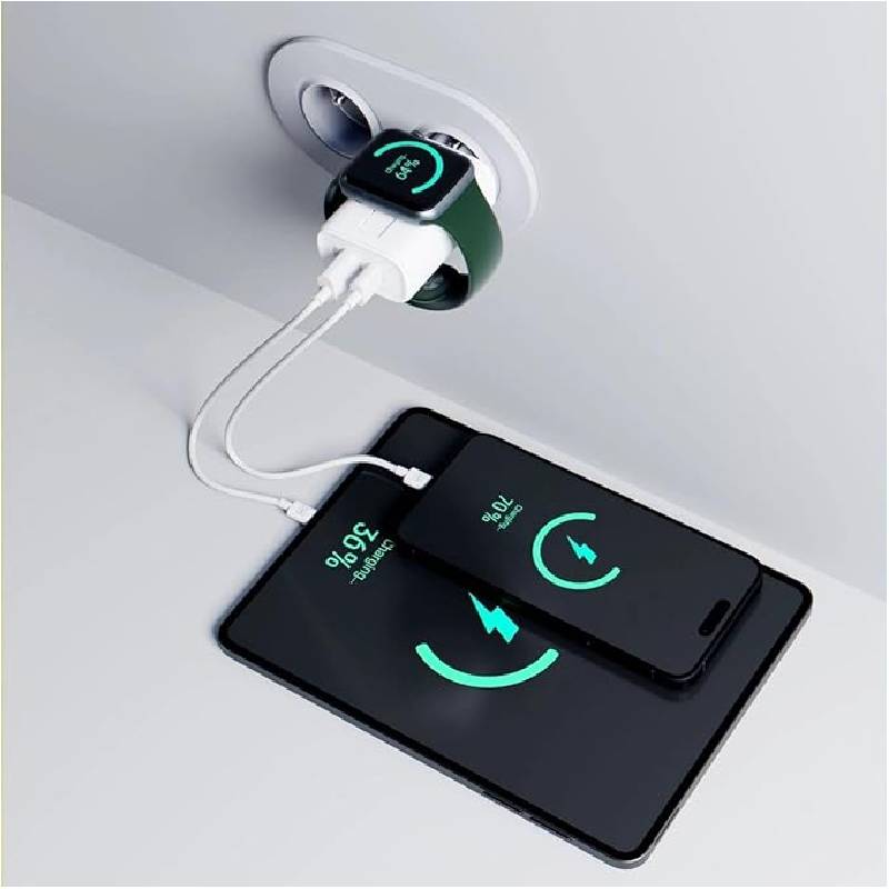 Chargeur secteur Ibustif Hardy 2en1 33W avec 2 ports - Blanc - Image 5