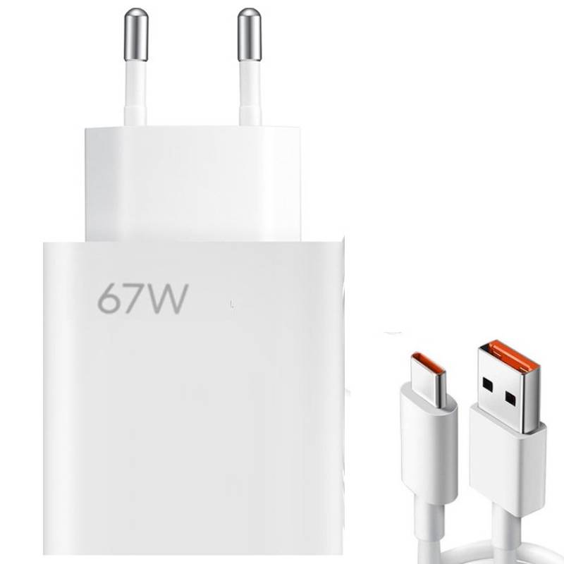 Chargeur Smartphone EK-011 67W avec Câble Type-C - Blanc - Image 2