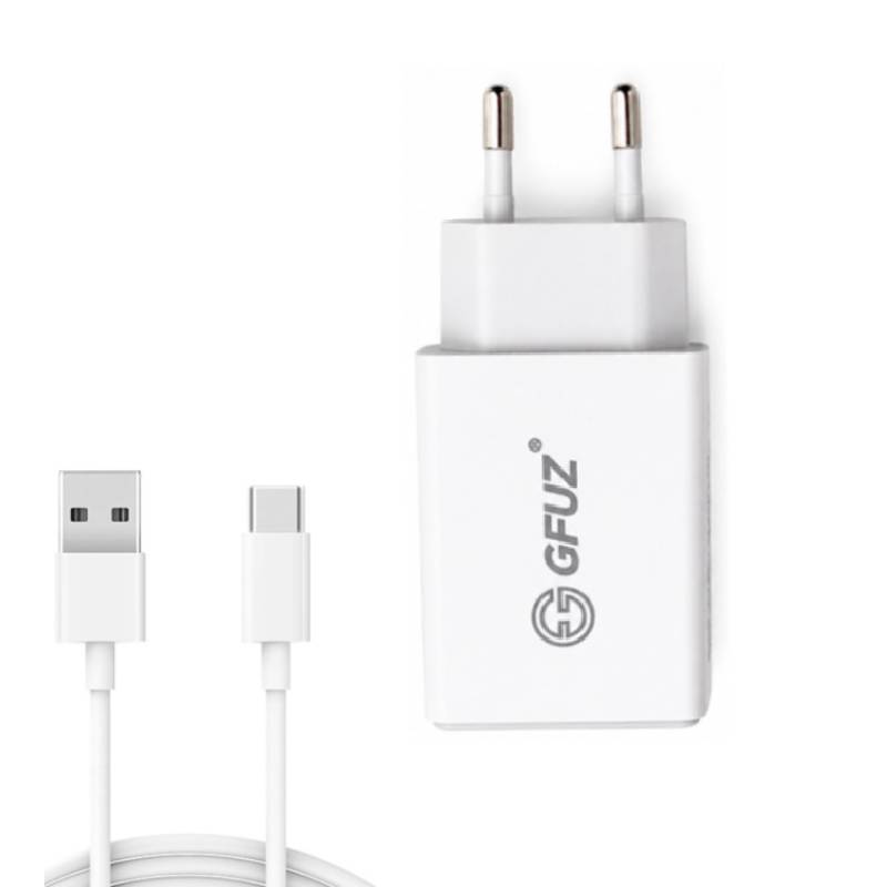 Chargeur Smartphone GFUZ PG-A01 USB-A avec Câble Type-C - Blanc
