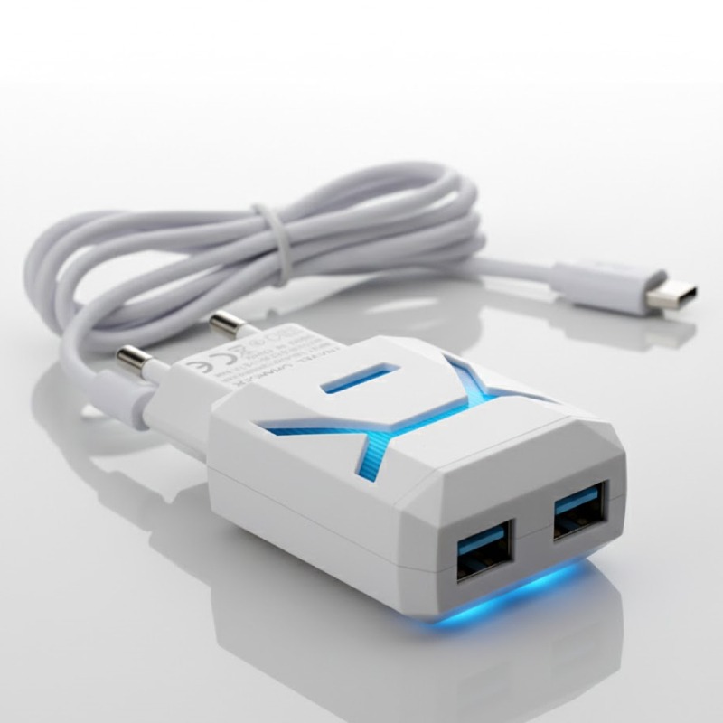 Chargeur V8 3.1A 3 Ports De Charge - Bleu - Image 2