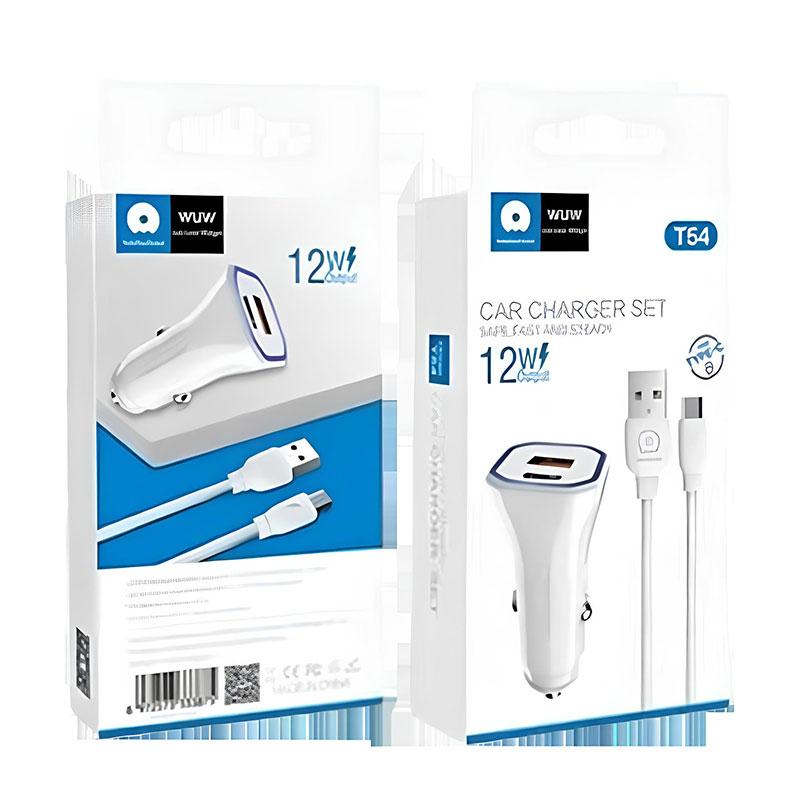 Chargeur Voiture WUW T54 Avec Câble Micro-USB - Blanc - Image 2