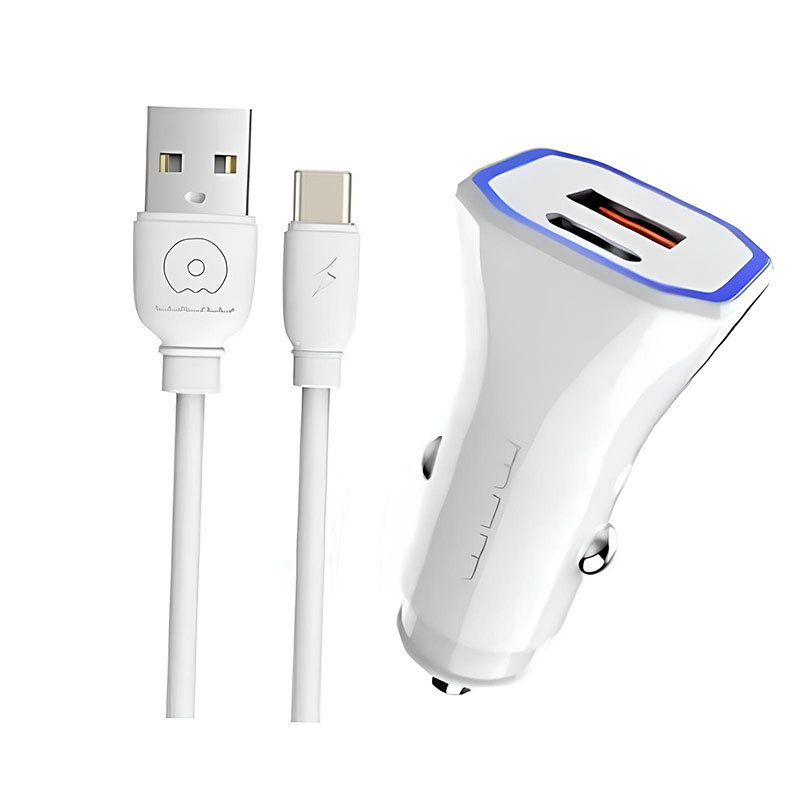 Chargeur Voiture WUW T54 Avec Câble Type-C - Blanc, Photo boutique MyTek chez MyTek