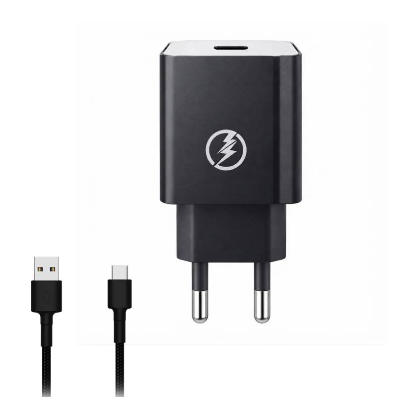 Chargeur ROMMOS RM-H05T 18W avec Câble USB vers USB-C - Blanc