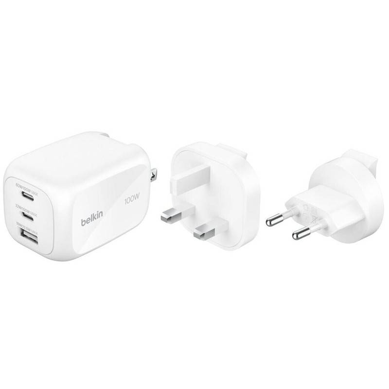 Chargeur Belkin BoostCharge Pro GaN 100W Blanc + Kit De Voyage, Photo boutique MyTek chez MyTek