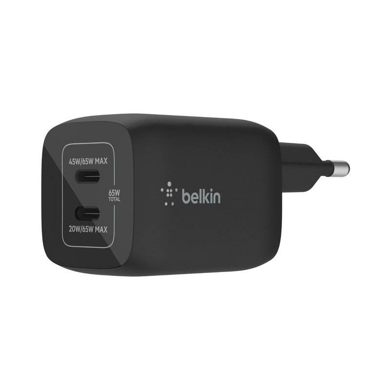 Chargeur smartphone  mural USB-C PD GaN 65 W avec PPS - Noir