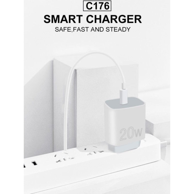 Chargeur WUW C176 20W 1 port USB Type-C - Blanc  - Image 3