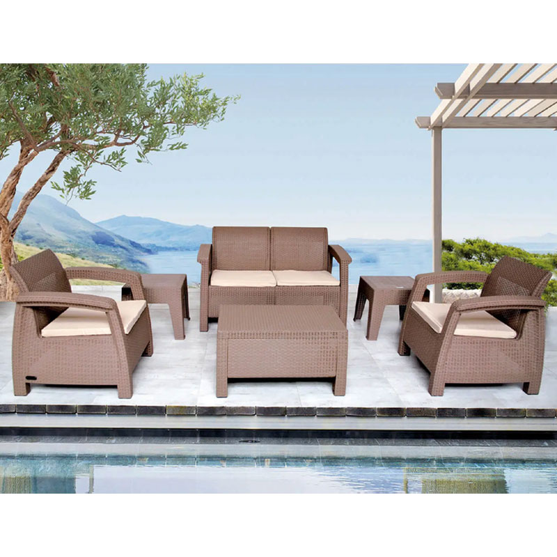 Salon Carthage SOTUFAB Pour Terrase 4 Piéces - Grège 