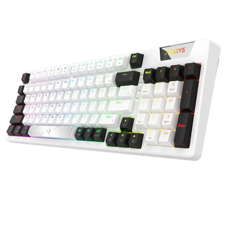 Clavier Filaire Gamer Mécanique AQIRYS ADARA 100% Anti-ghosting RGB - Blanc - Image 2