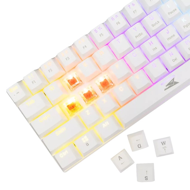 Clavier Gamer Filaire BARACUDA Mecanique Dolphin Red Switch - Blanc - Image 3