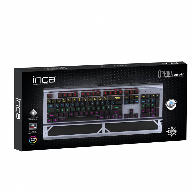 Clavier Gamer Filaire INCA IKG-444 Mécanique Interrupteur Bleu RGB - Noir - Image 6