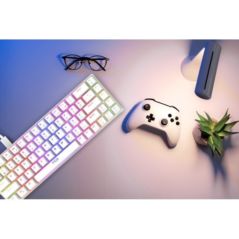 Clavier Gamer Filaire INCA IKG-453 Mécanique Interrupteur rouge RGB - Blanc - Image 9