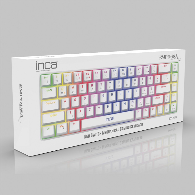 Clavier Gamer Filaire INCA IKG-453 Mécanique Interrupteur rouge RGB - Blanc - Image 12