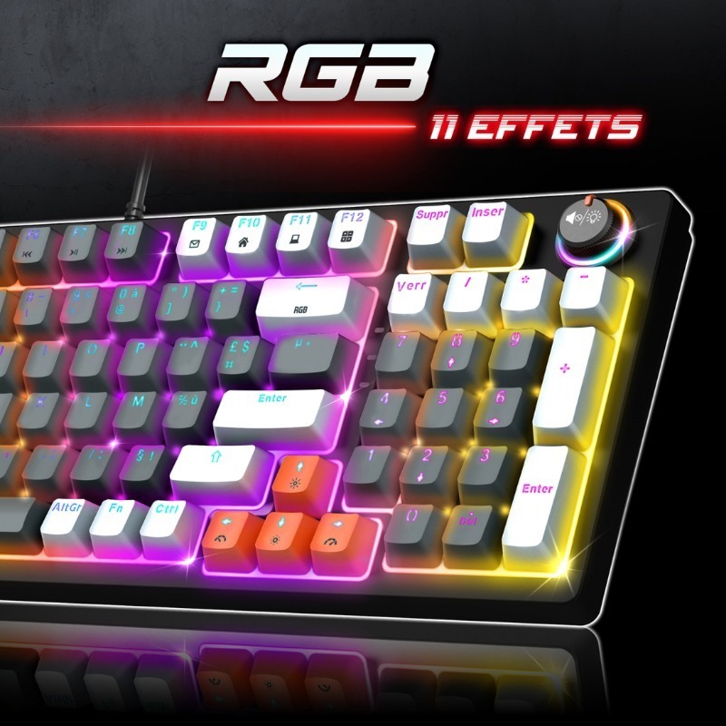 Clavier Gamer Filaire SPIRIT OF GAMER XPERT K350 RGB Switch Marron - Gris - Image 3