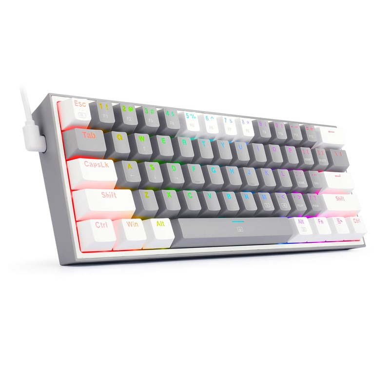 Clavier Gamer Mécanique REDRAGON Fizz K617 RGB Switch Rouge - Blanc et Gris - Image 4