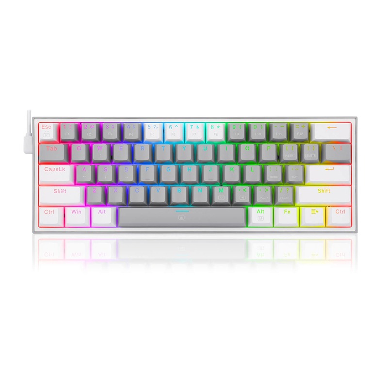 Clavier Gamer Mécanique REDRAGON Fizz K617 RGB Switch Rouge - Blanc et Gris 