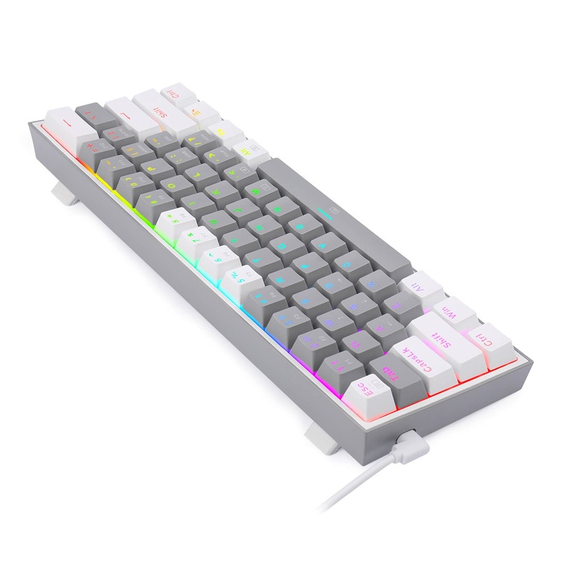 Clavier Gamer Mécanique REDRAGON Fizz K617 RGB Switch Rouge - Blanc et Gris - Image 5