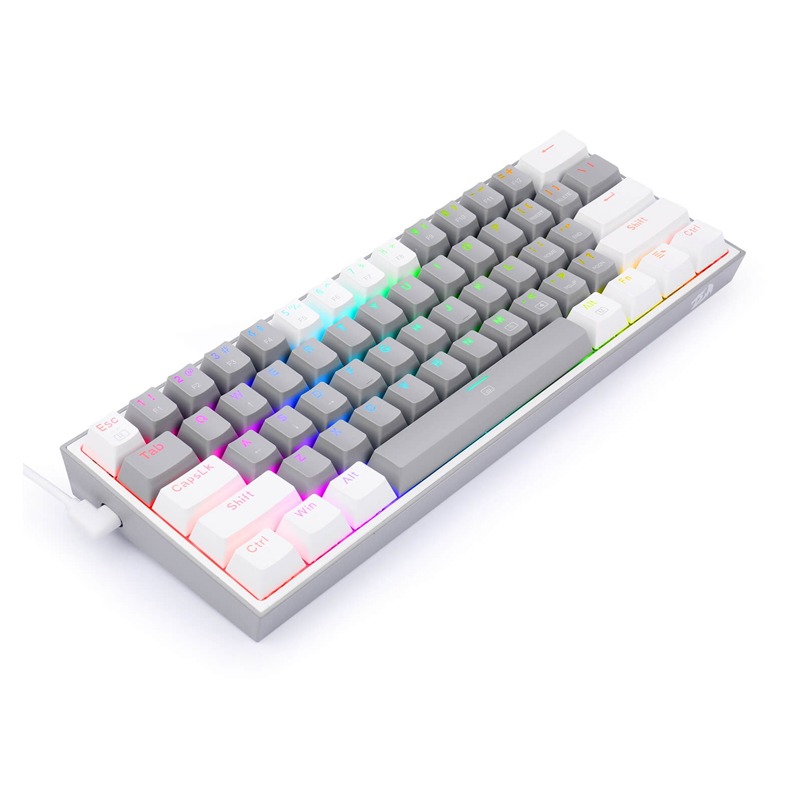 Clavier Gamer Mécanique REDRAGON Fizz K617 RGB Switch Rouge - Blanc et Gris - Image 2