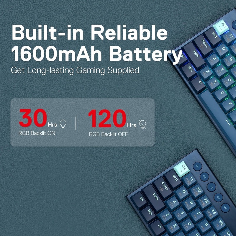 Clavier Gamer Mécanique REDRAGON Noctis K632NB PRO RGB - Bleu - Image 2