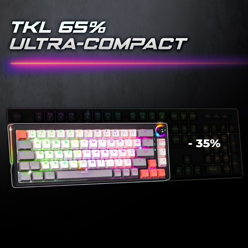 Clavier Gamer Sans Fil SPIRIT OF GAMER Xpert k600 RGB - Gris - Image 3