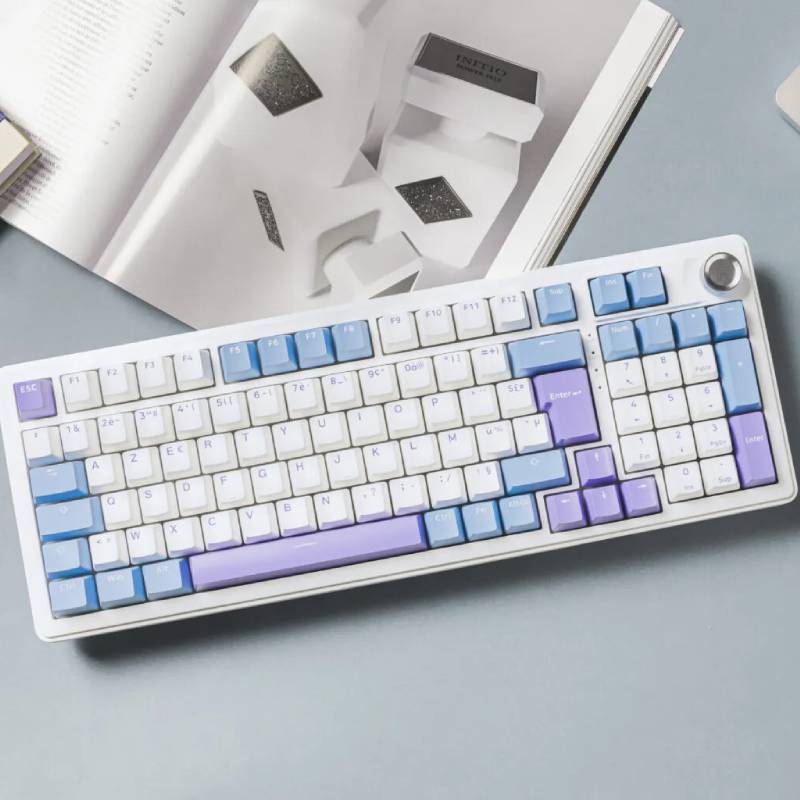 Clavier Sans Fil Gaming G-LAB keys Elite 400 RGB - Blanc et Bleu - Image 2