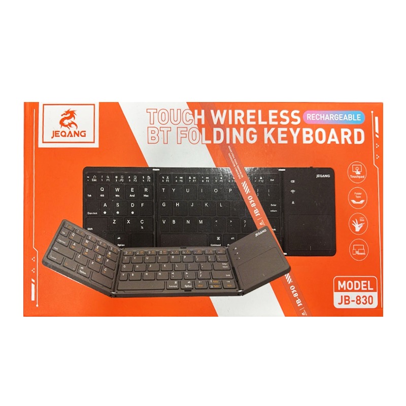 Clavier Sans Fil JEQANG Pliable avec souris- Gris - Image 2