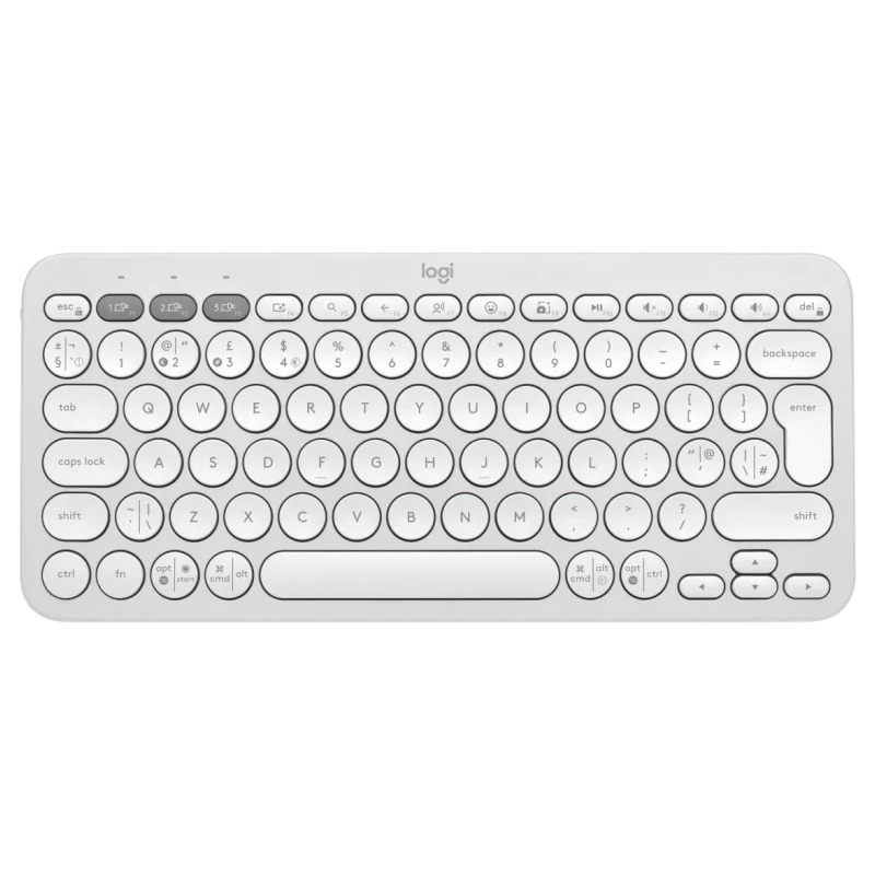 Logitech Pebble Keys 2 K380s clavier RF sans fil + Bluetooth AZERTY Français Blanc, Photo boutique MyTek chez MyTek