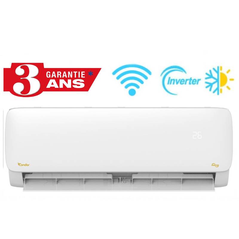 Climatiseur Condor Inverter Smart 9000 BTU Chaud/Froid -Blanc