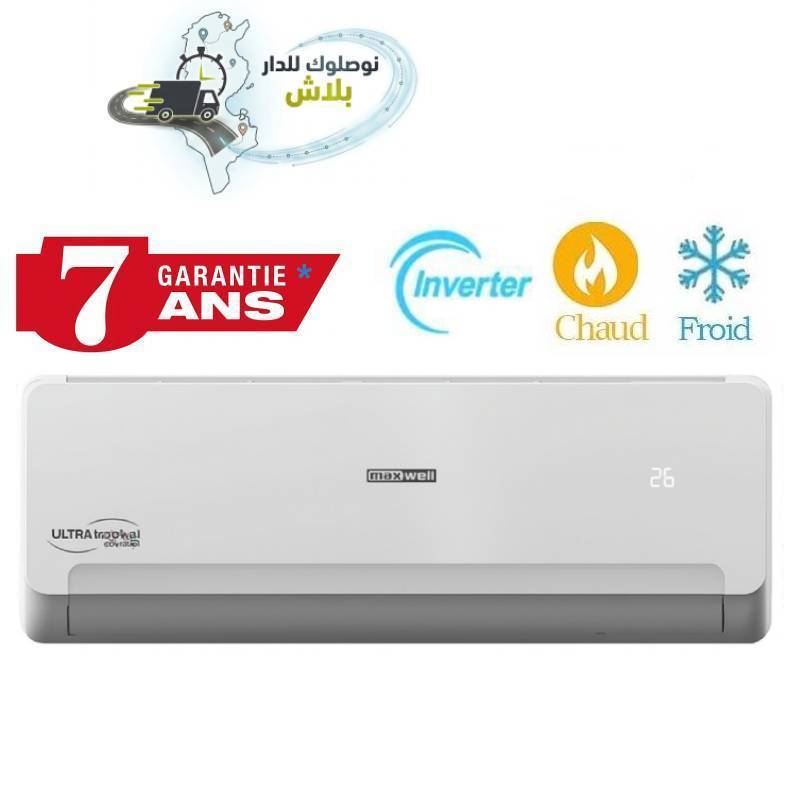 Climatiseur MAXWELL 12000 BTU Inverter Ultra Tropical Chaud/Froid - Garantie 7ans