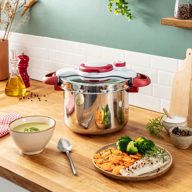 Cocotte Clipso TEFAL Minute Easy 6 Litres - Rouge & Blanc - Image 4