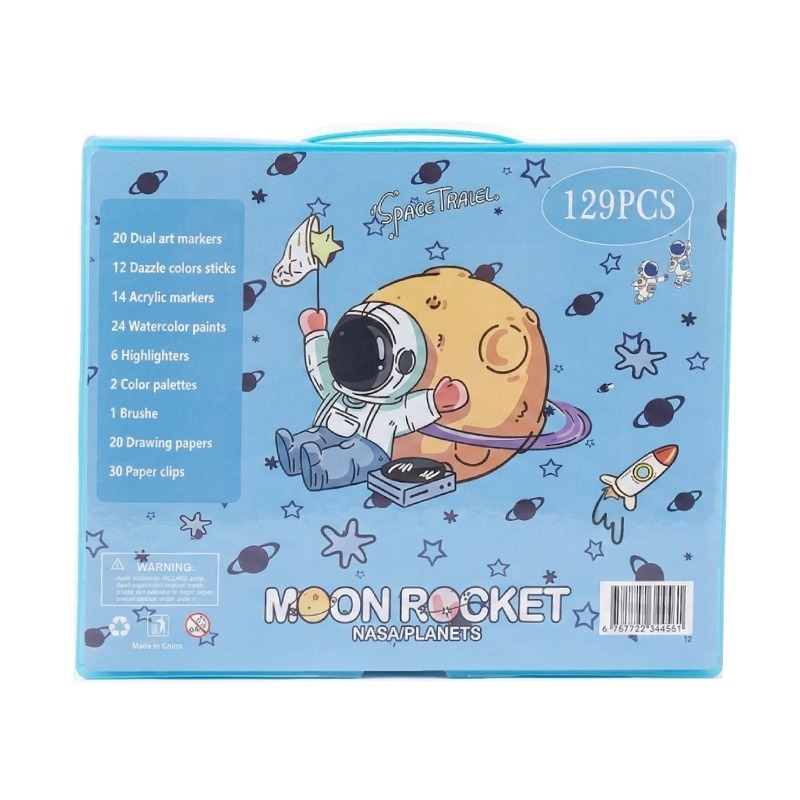 Coffret Moon Rocket de 129 Pièces de Coloriage Pour Enfants 