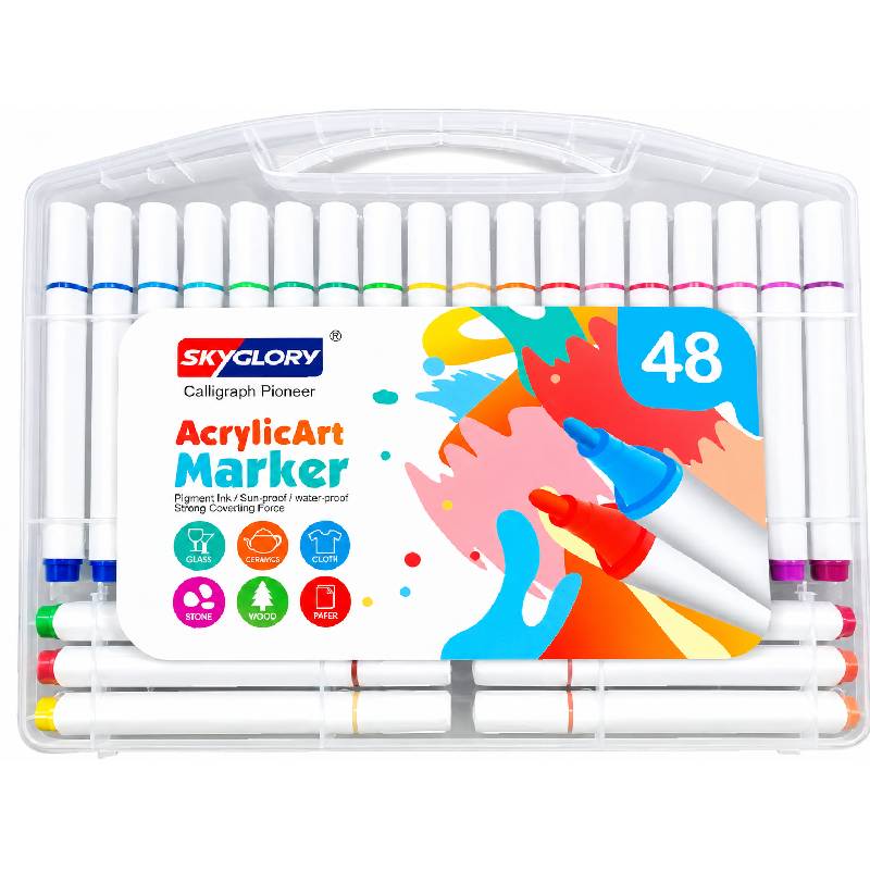 Coffret De 48 Marqueurs SKYGLORY Peinture Acrylique Assortis