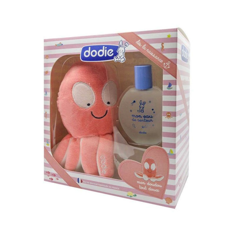 Coffret Eau de Senteur Bébé Fille 50ml DODIE + Doudou Pieuvre
