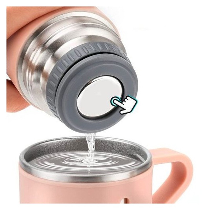 Coffret Thermos 500ml Avec 2 Tasses - Saumon - Image 3