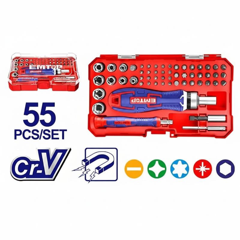 Coffret Tournevis EMTOP 55 pcs - EBST05502  