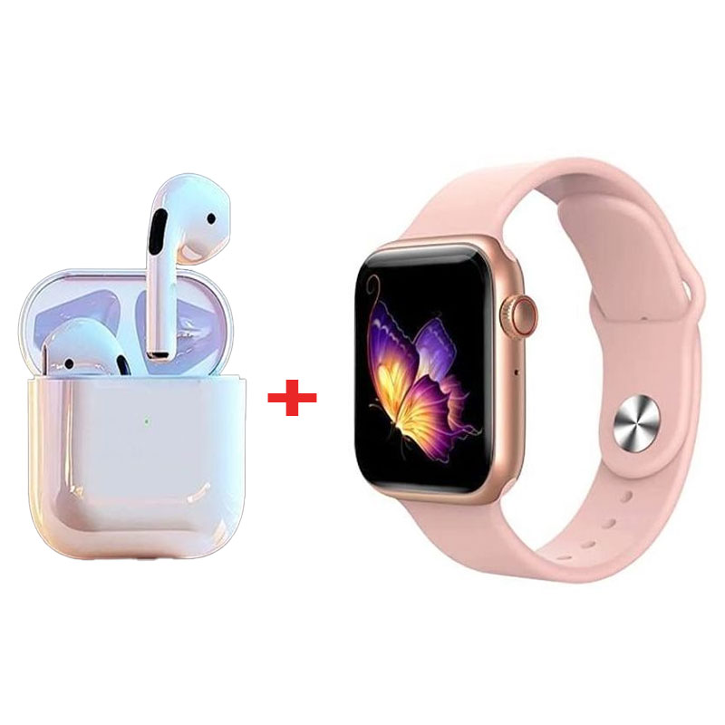 Coffret W26 PRO MAX  Montre Connectée + Airpods - Rose 